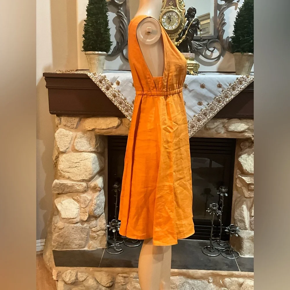 Anthropologie “Left of Center”Orange Sleeveless Dress - Picture 7 of 10